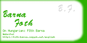 barna foth business card